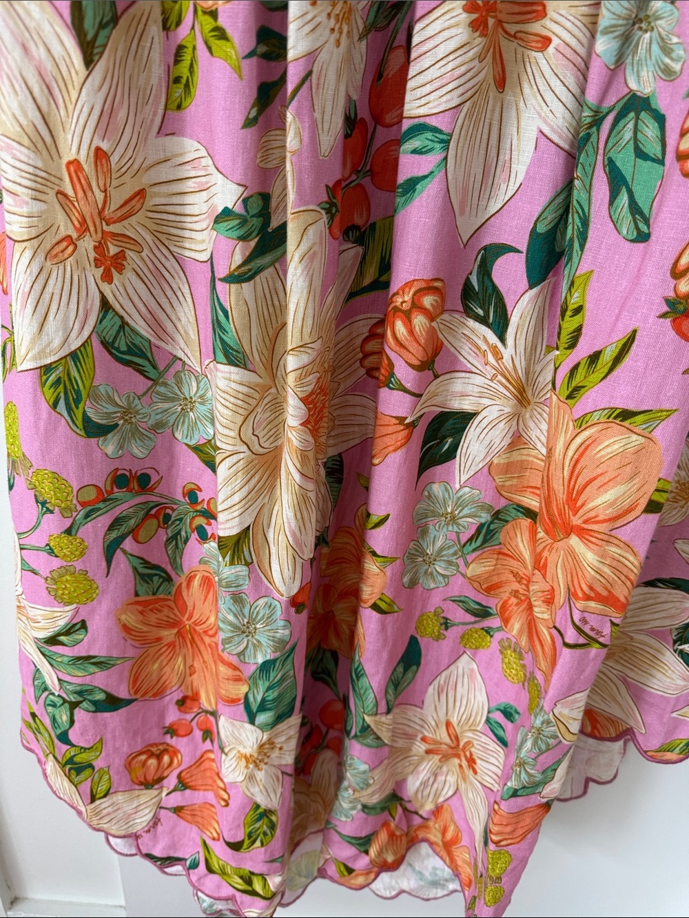 NWT Anthropologie Farm Rio Linen Halter Drop-Waist Midi Dress Size L - Picture 5 of 13
